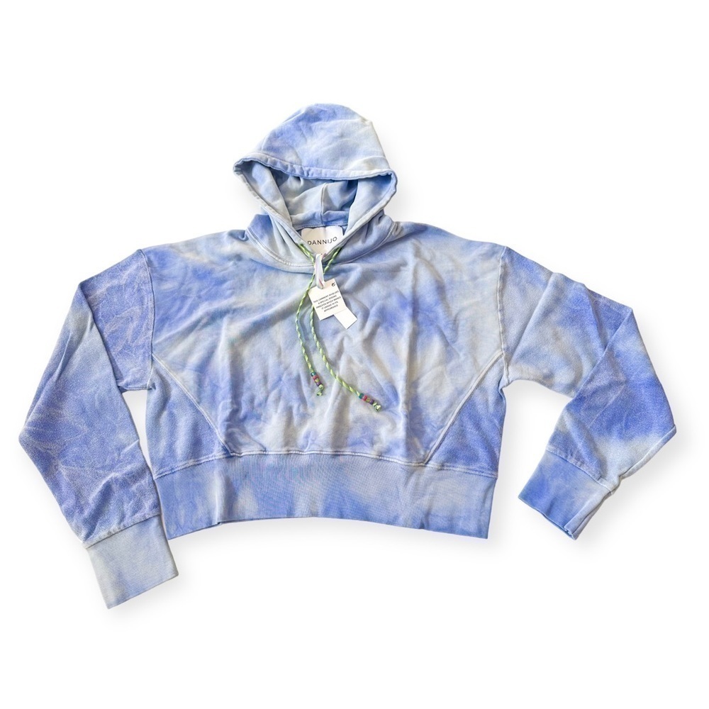 New with tag, DANNIJO Tie Dye Hoodie, Blue & White, Size M - Picture 3 of 14